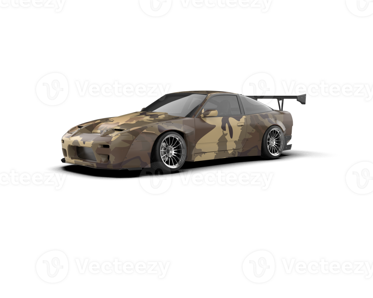 Realistic race car isolated on background. 3d rendering - illustration png