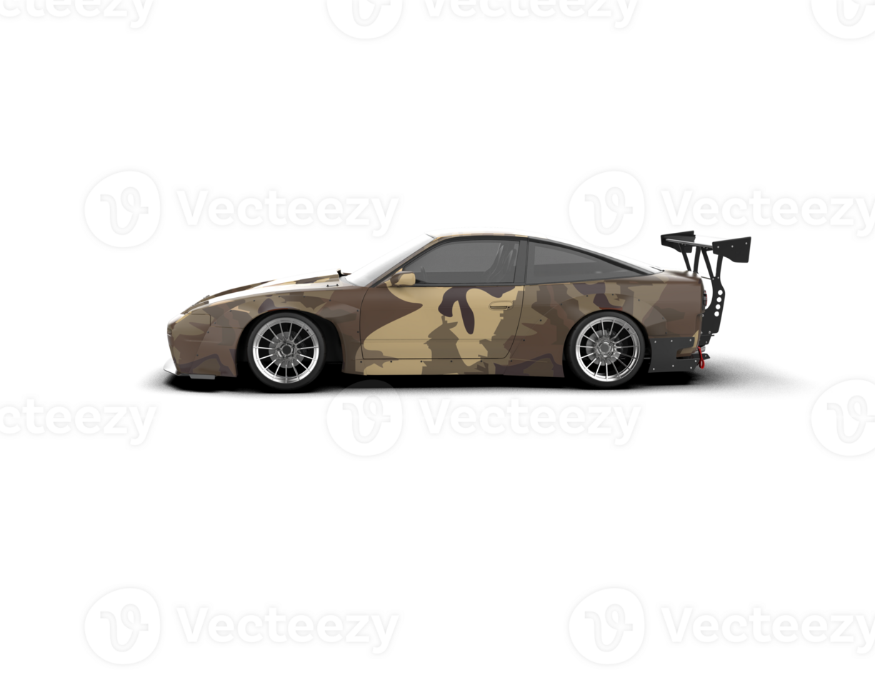 Realistic race car isolated on background. 3d rendering - illustration png