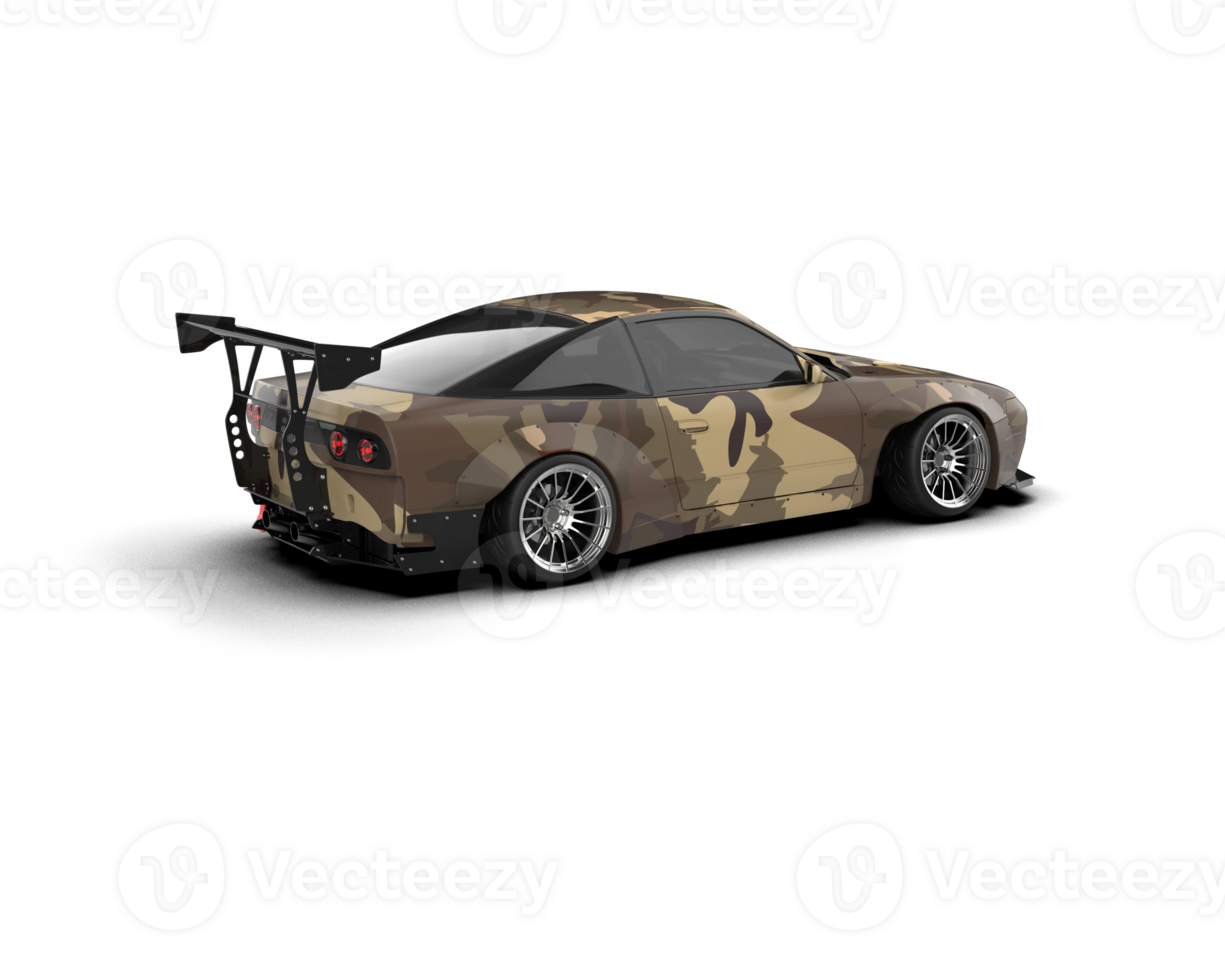 Realistic race car isolated on background. 3d rendering - illustration png