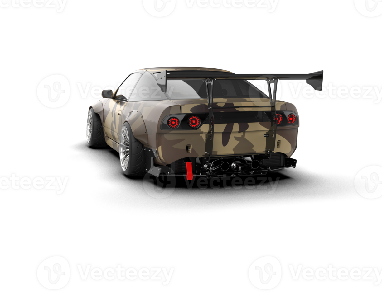 Realistic race car isolated on background. 3d rendering - illustration png