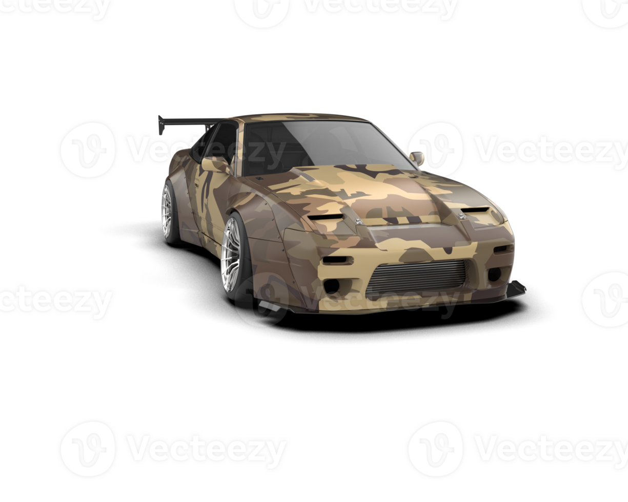 Realistic race car isolated on background. 3d rendering - illustration png