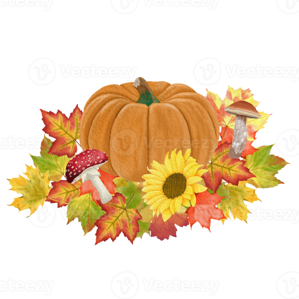 Cute Watercolor Fall Clipart - Download Cozy Autumn Illustration png