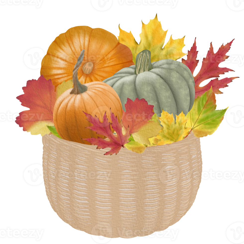 Cute Watercolor Fall Clipart - Download Cozy Autumn Illustration png