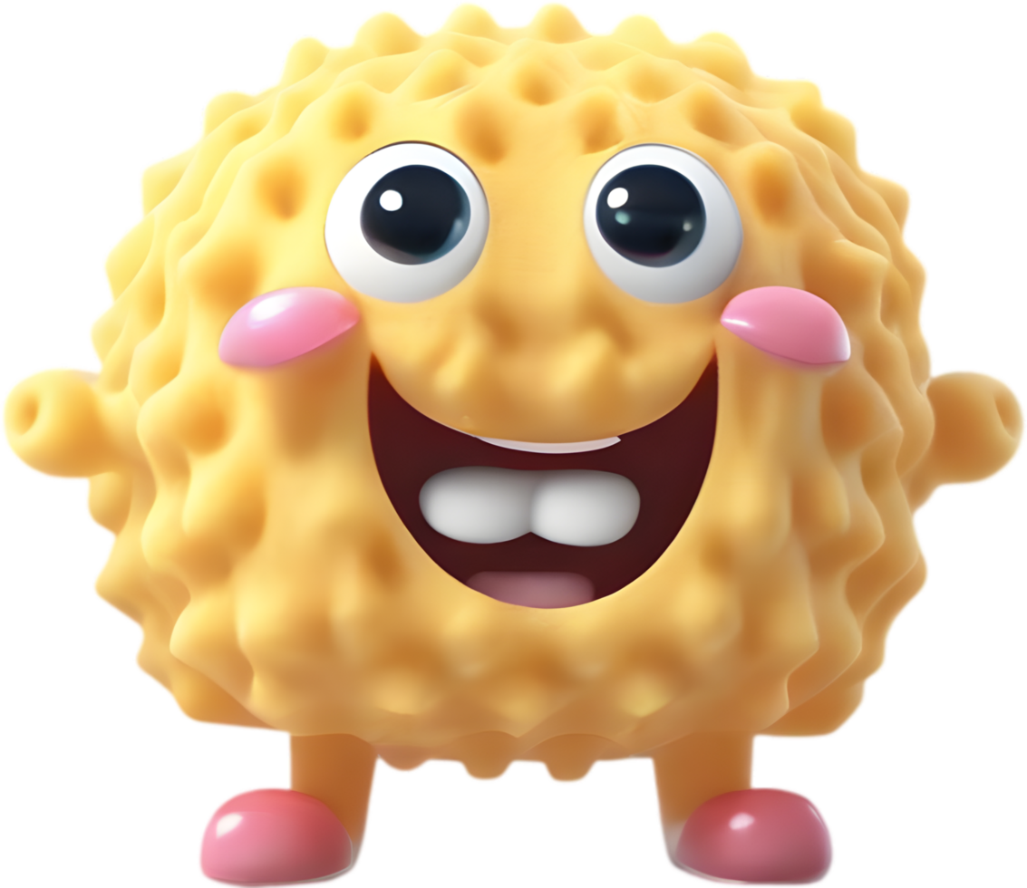Smiling Cartoon Sponge Clipart illustration. AI-generated. png