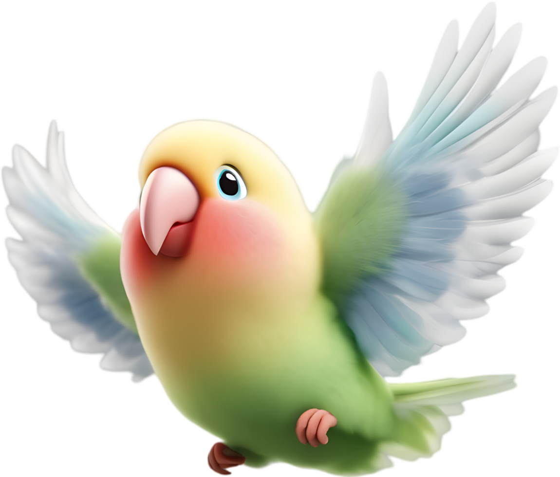 Adorable Cartoon Love Birds Clipart Illustration. AI-generated. png