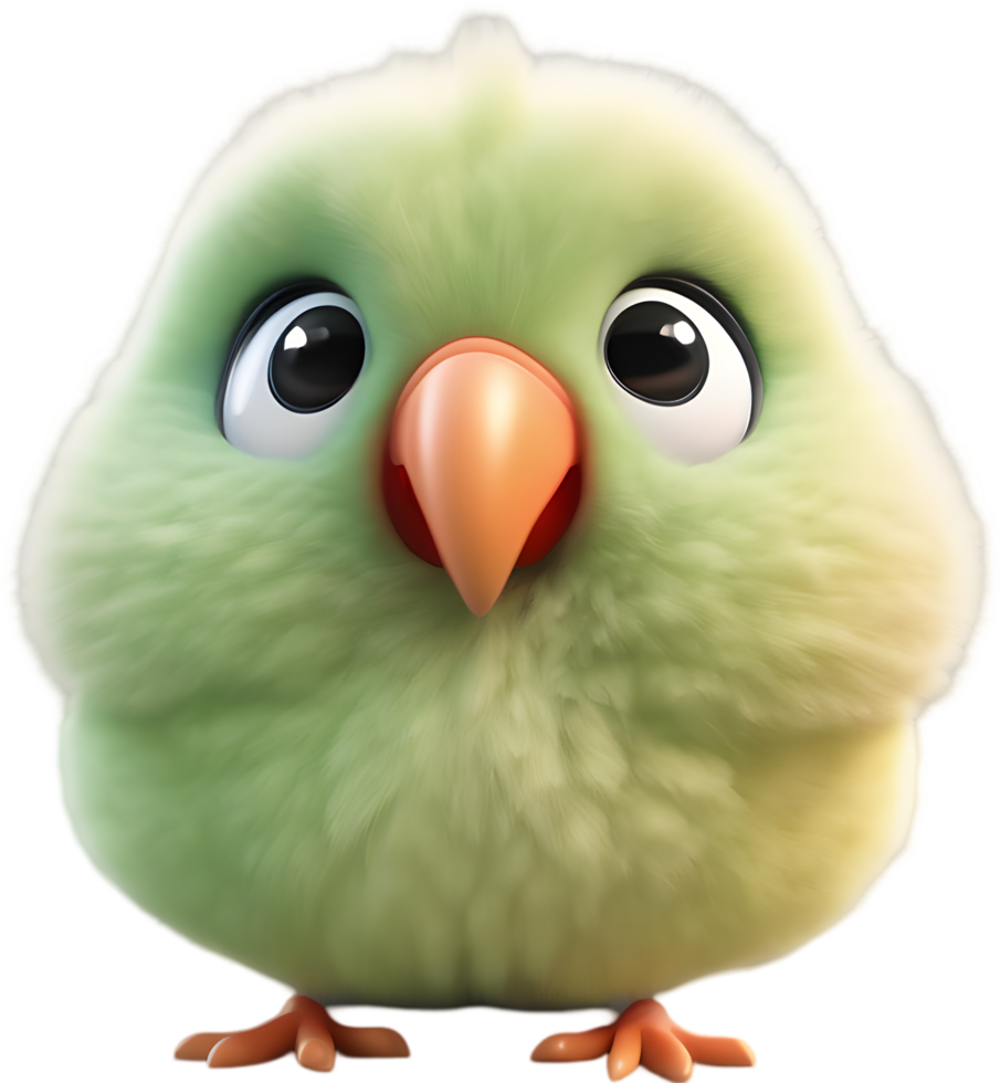 Adorable Cartoon Love Birds Clipart Illustration. AI-generated. png