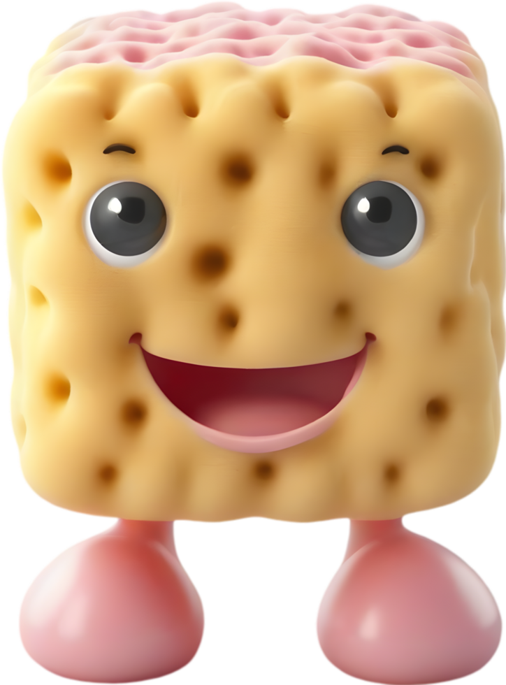 Smiling Cartoon Sponge Clipart illustration. AI-generated. png