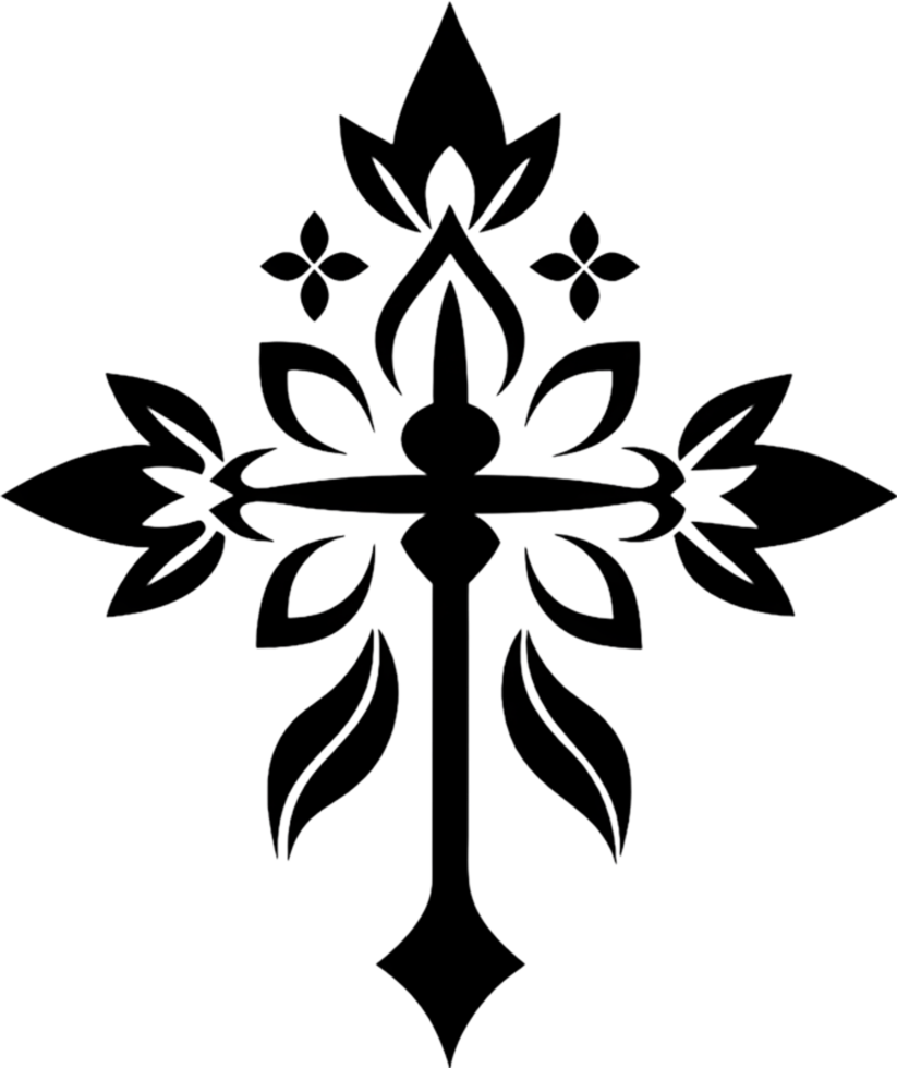 Ancient Anuradhapura Cross, Sri Lankan Heritage Clipart. AI-generated. png