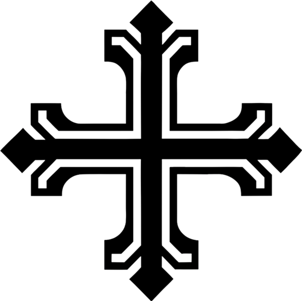 Ancient Caucasian Albanian Cross Symbol Clipart. AI-generated. png