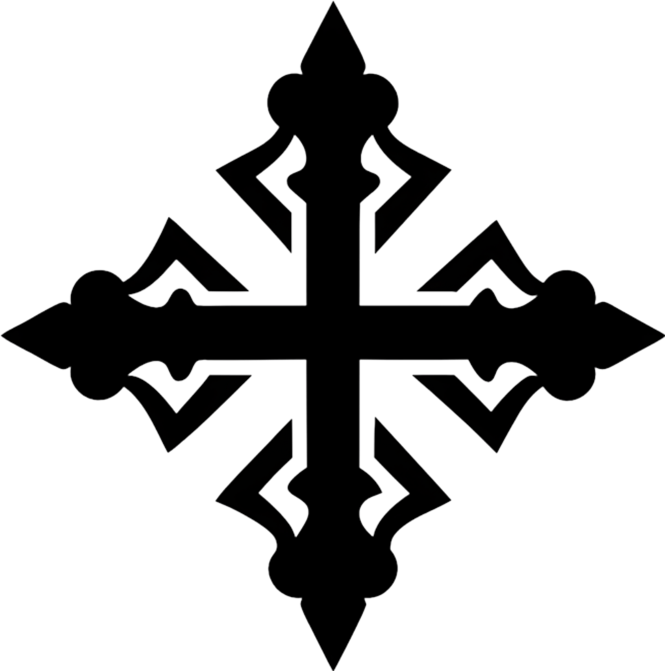 Ancient Caucasian Albanian Cross Symbol Clipart. AI-generated. png