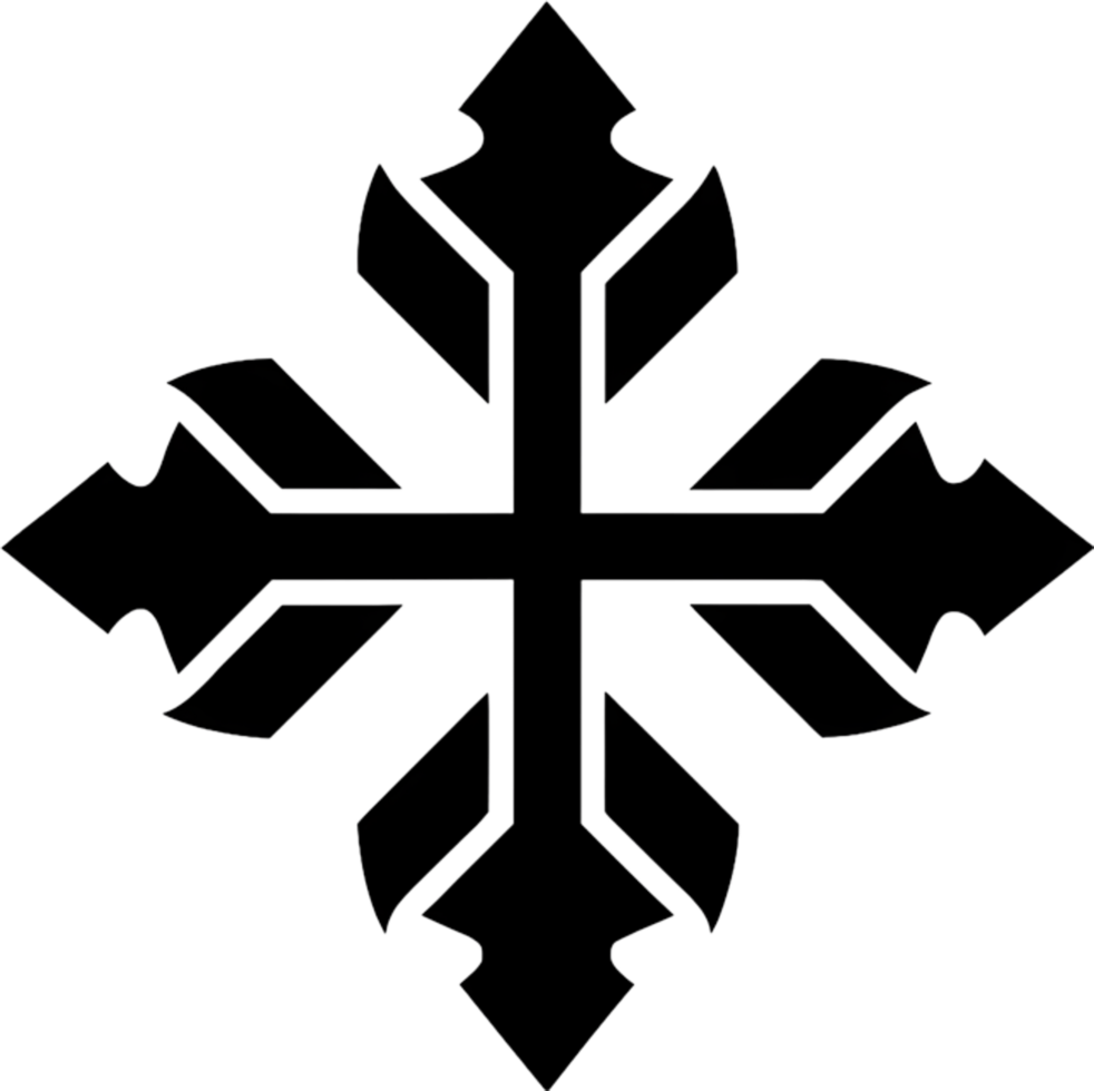 Ancient Caucasian Albanian Cross Symbol Clipart. AI-generated. png