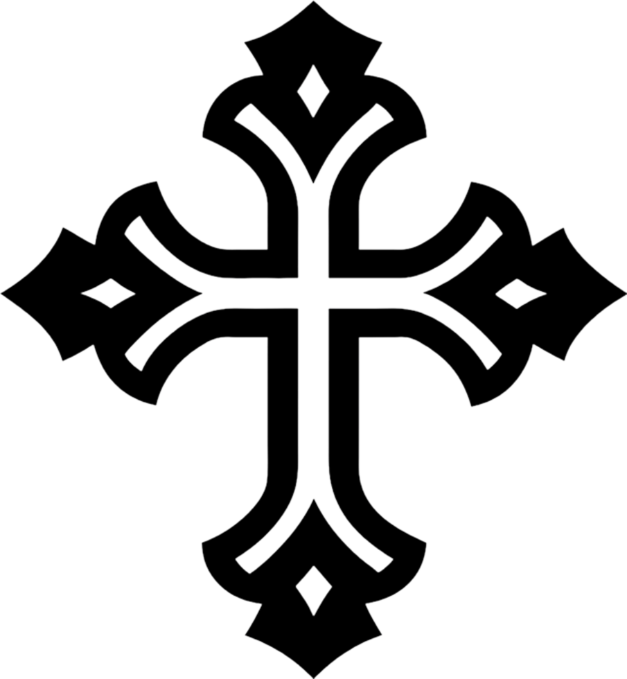 Ancient Caucasian Albanian Cross Symbol Clipart. AI-generated. png