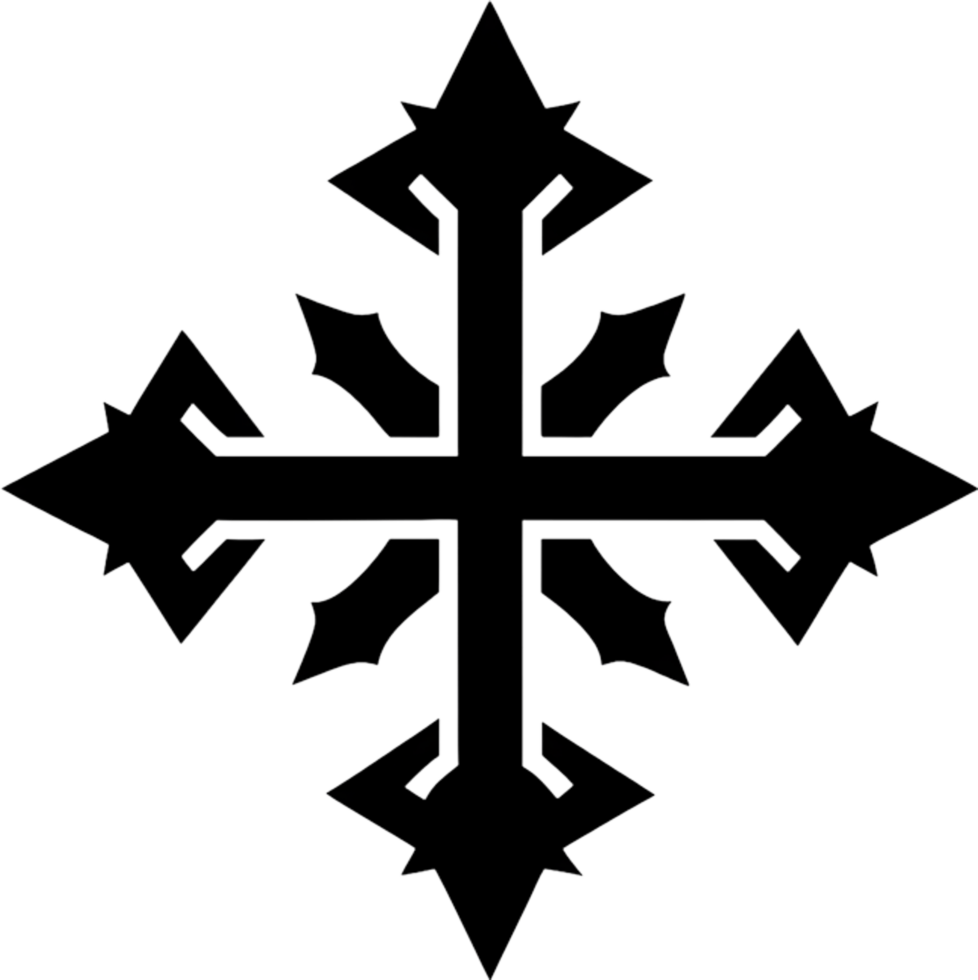 Ancient Caucasian Albanian Cross Symbol Clipart. AI-generated. png