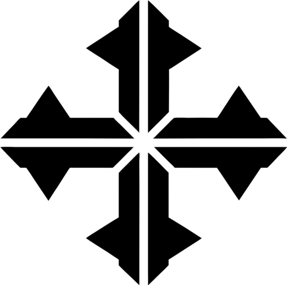 Ancient Caucasian Albanian Cross Symbol Clipart. AI-generated. png
