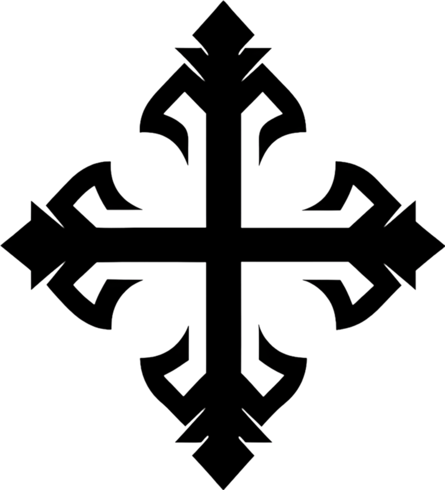 Ancient Caucasian Albanian Cross Symbol Clipart. AI-generated. png