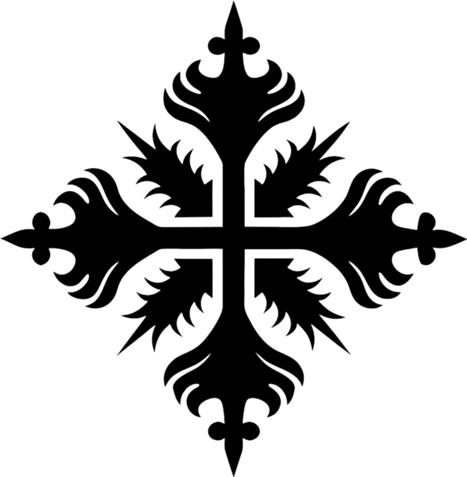 Ancient Caucasian Albanian Cross Symbol Clipart. AI-generated. png