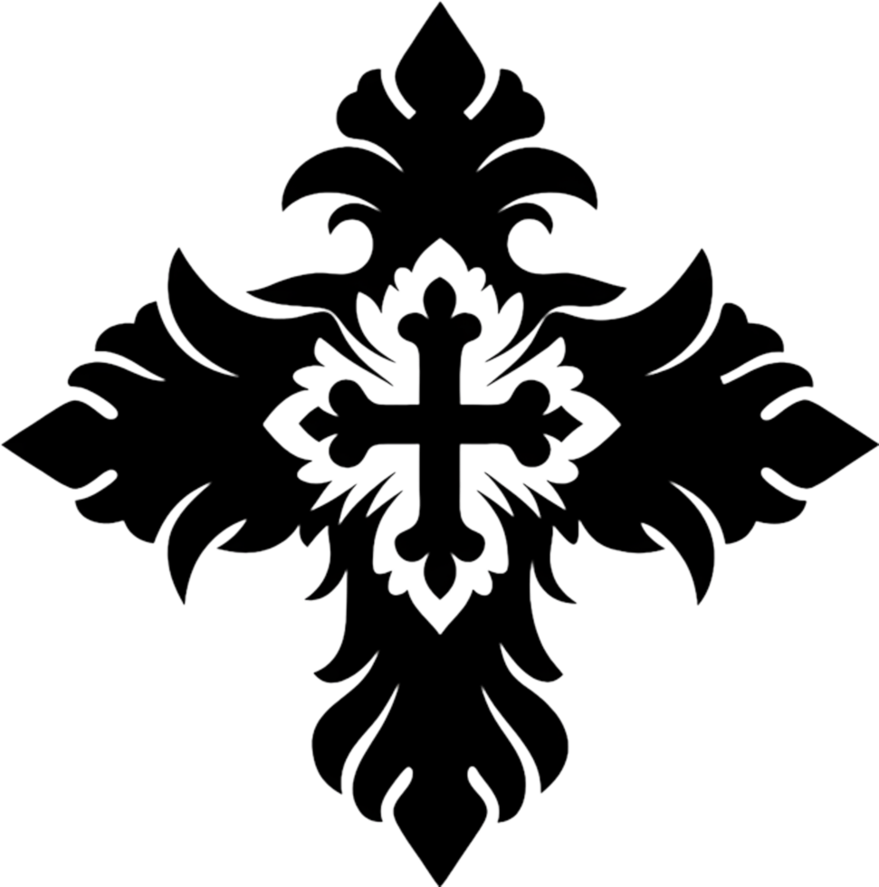 Ancient Caucasian Albanian Cross Symbol Clipart. AI-generated. png