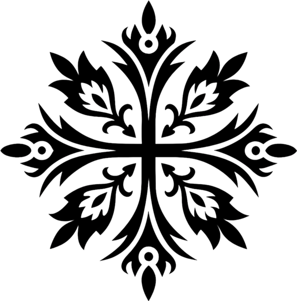 Ancient Caucasian Albanian Cross Symbol Clipart. AI-generated. png