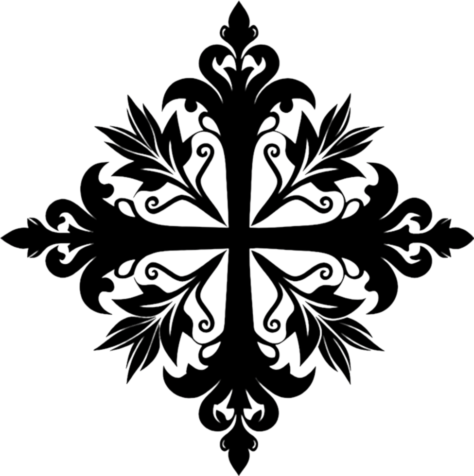 Ancient Caucasian Albanian Cross Symbol Clipart. AI-generated. png