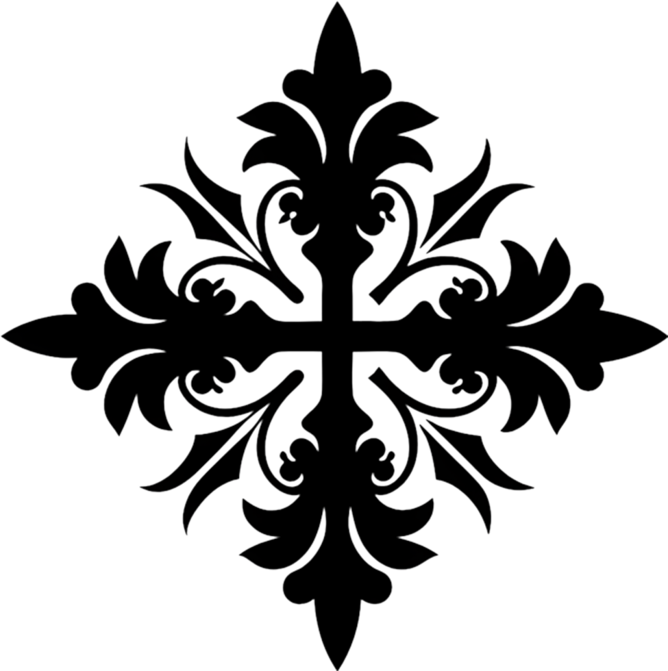 Ancient Caucasian Albanian Cross Symbol Clipart. AI-generated. png