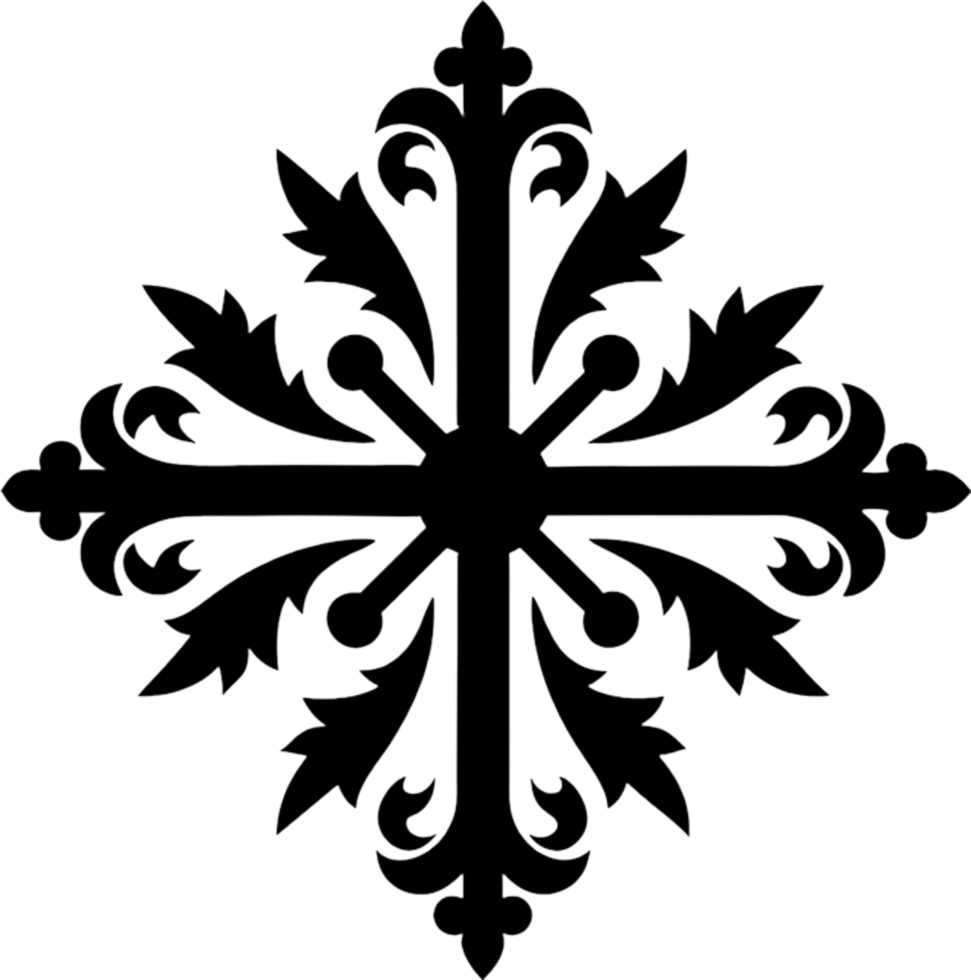 Ancient Caucasian Albanian Cross Symbol Clipart. AI-generated. png
