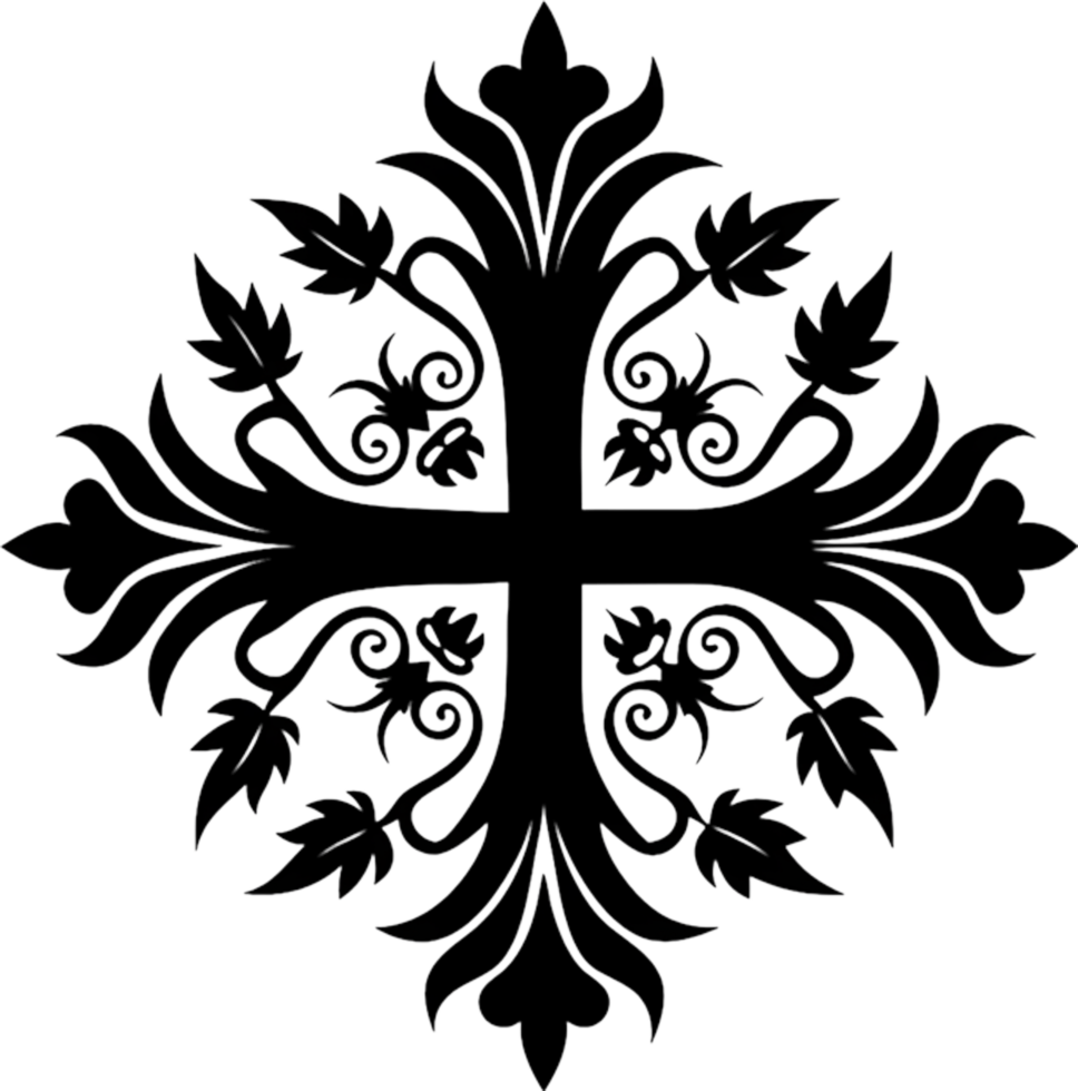 Ancient Caucasian Albanian Cross Symbol Clipart. AI-generated. png