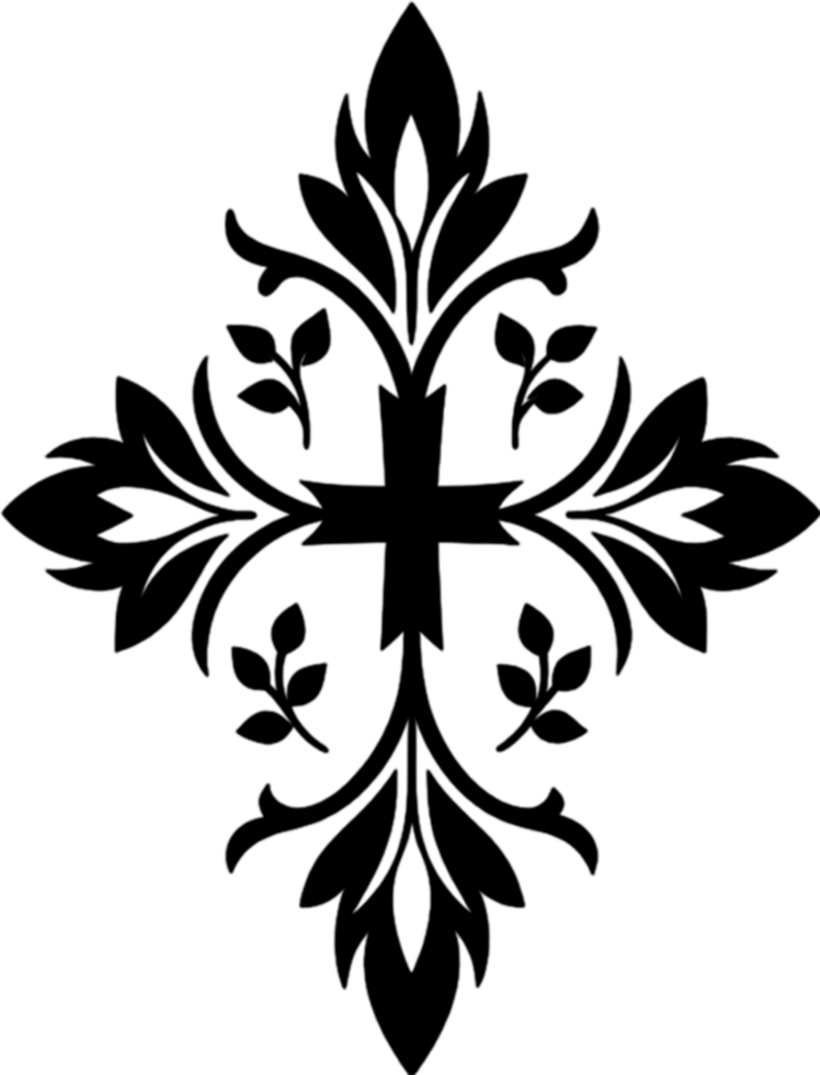 Elegant Macedonian Cross Clipart for Religious Design. AI-generated. png