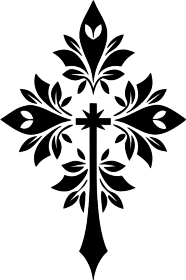 Elegant Macedonian Cross Clipart for Religious Design. AI-generated. png