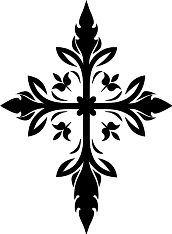 Elegant Macedonian Cross Clipart for Religious Design. AI-generated. png