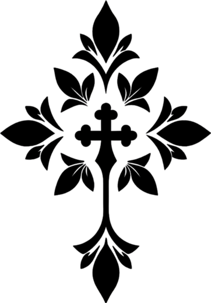 Elegant Macedonian Cross Clipart for Religious Design. AI-generated. png