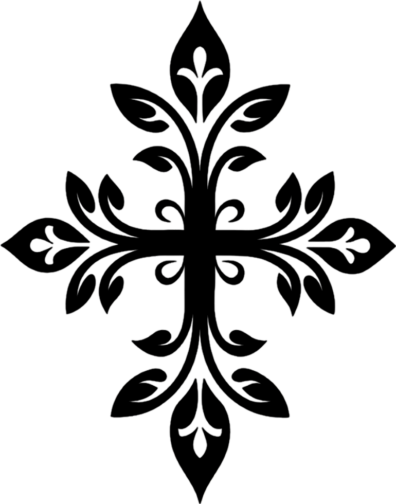 Elegant Macedonian Cross Clipart for Religious Design. AI-generated. png
