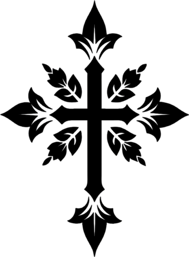 Elegant Macedonian Cross Clipart for Religious Design. AI-generated. png