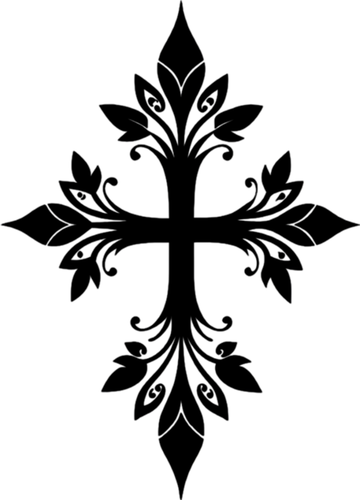 Elegant Macedonian Cross Clipart for Religious Design. AI-generated. png