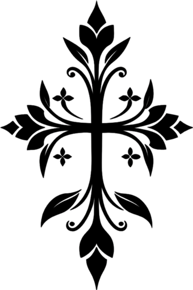 Elegant Macedonian Cross Clipart for Religious Design. AI-generated. png