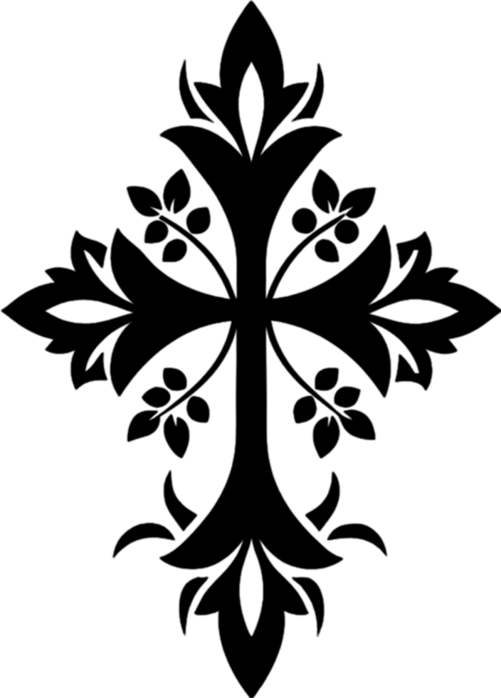 Elegant Macedonian Cross Clipart for Religious Design. AI-generated. png