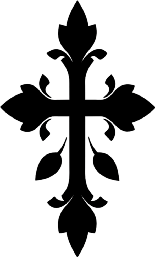 Elegant Macedonian Cross Clipart for Religious Design. AI-generated. png