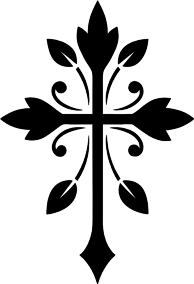 Elegant Macedonian Cross Clipart for Religious Design. AI-generated. png