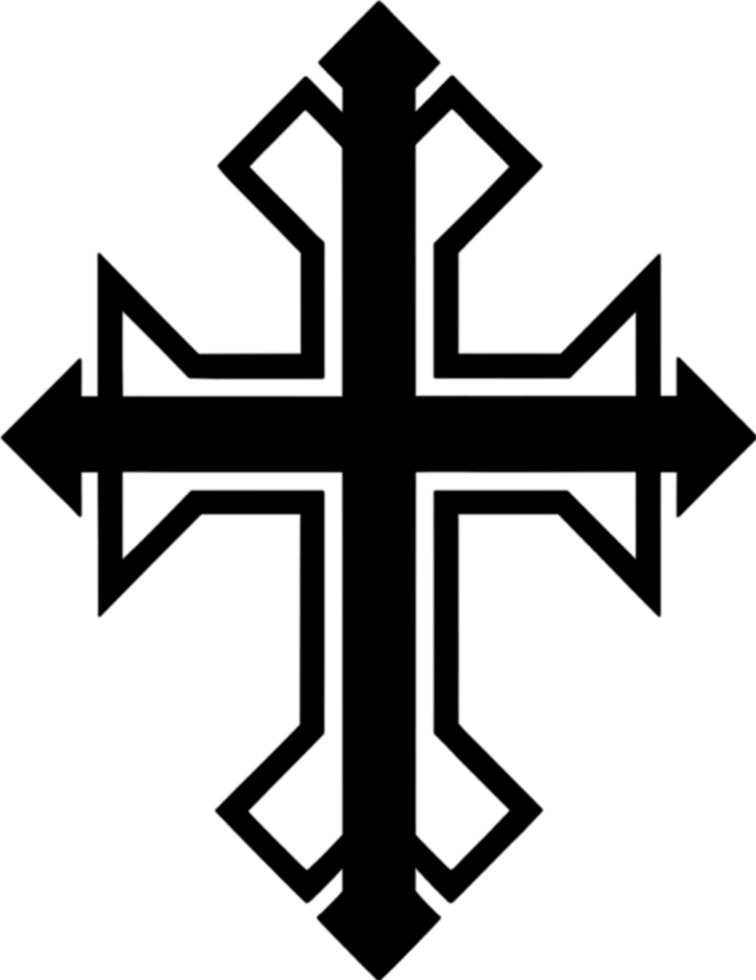 Elegant Macedonian Cross Clipart for Religious Design. AI-generated. png