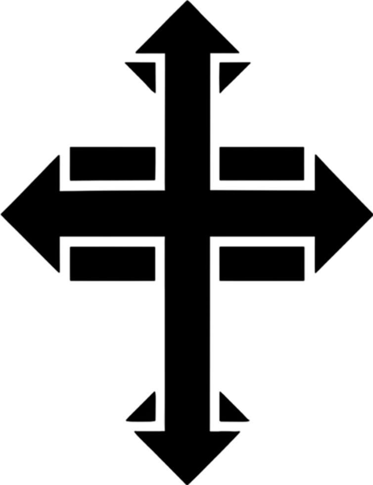 Elegant Macedonian Cross Clipart for Religious Design. AI-generated. png