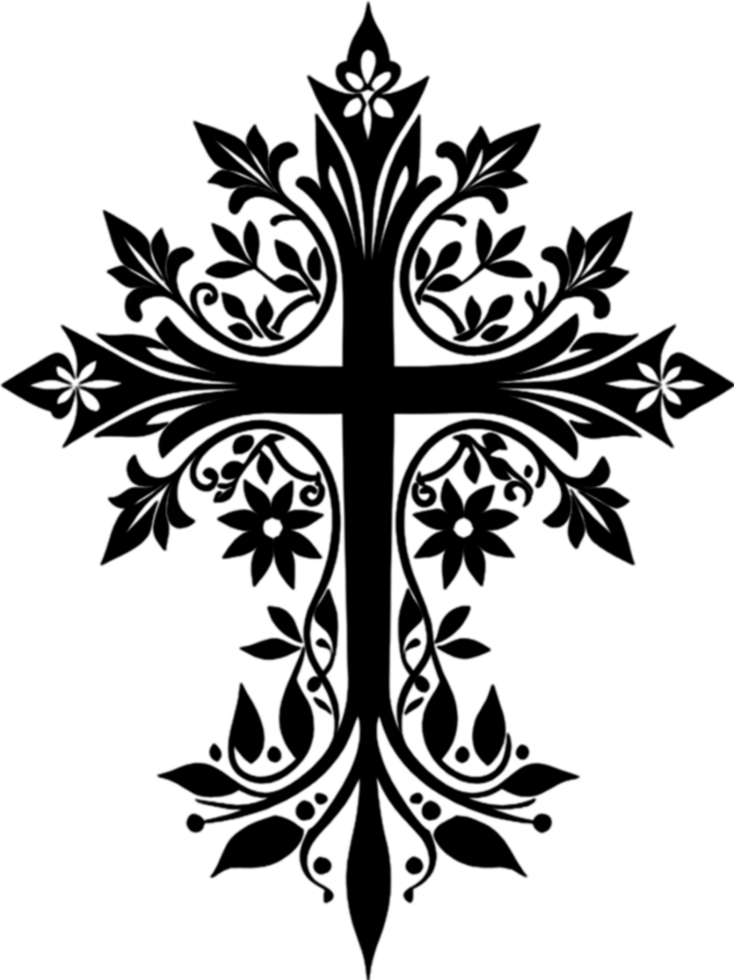 Elegant Macedonian Cross Clipart for Religious Design. AI-generated. png