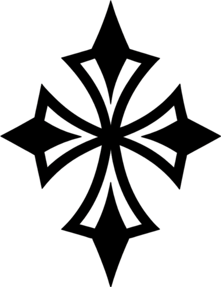 Elegant Maltese Cross Clipart for Religious Design. AI-generated. png