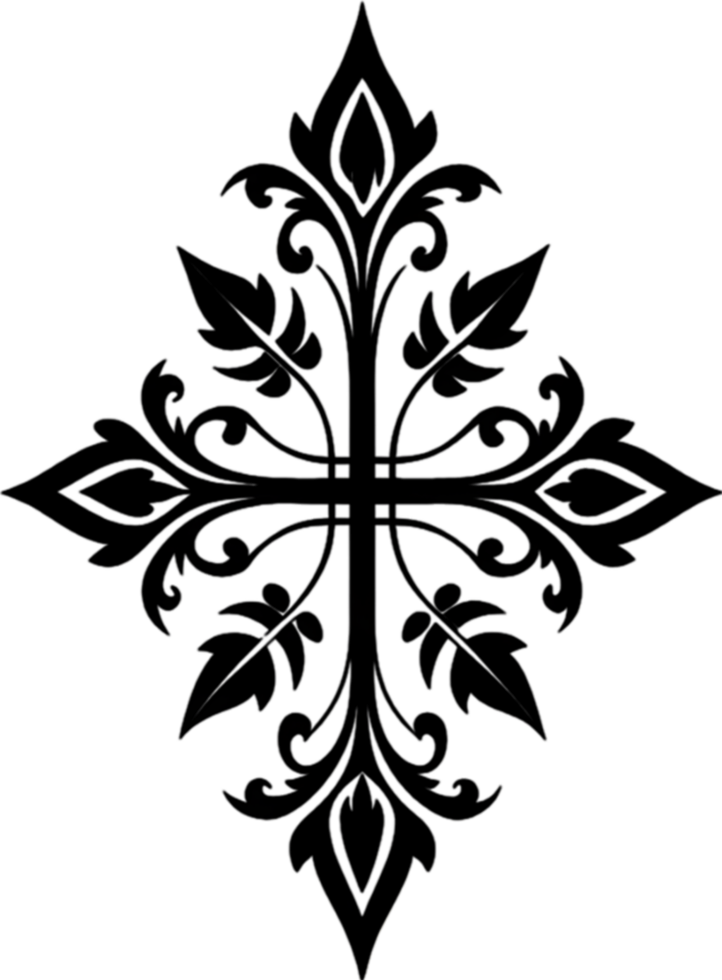 Mariner's Cross, Nautical Symbol of Faith Clipart. AI-generated. png