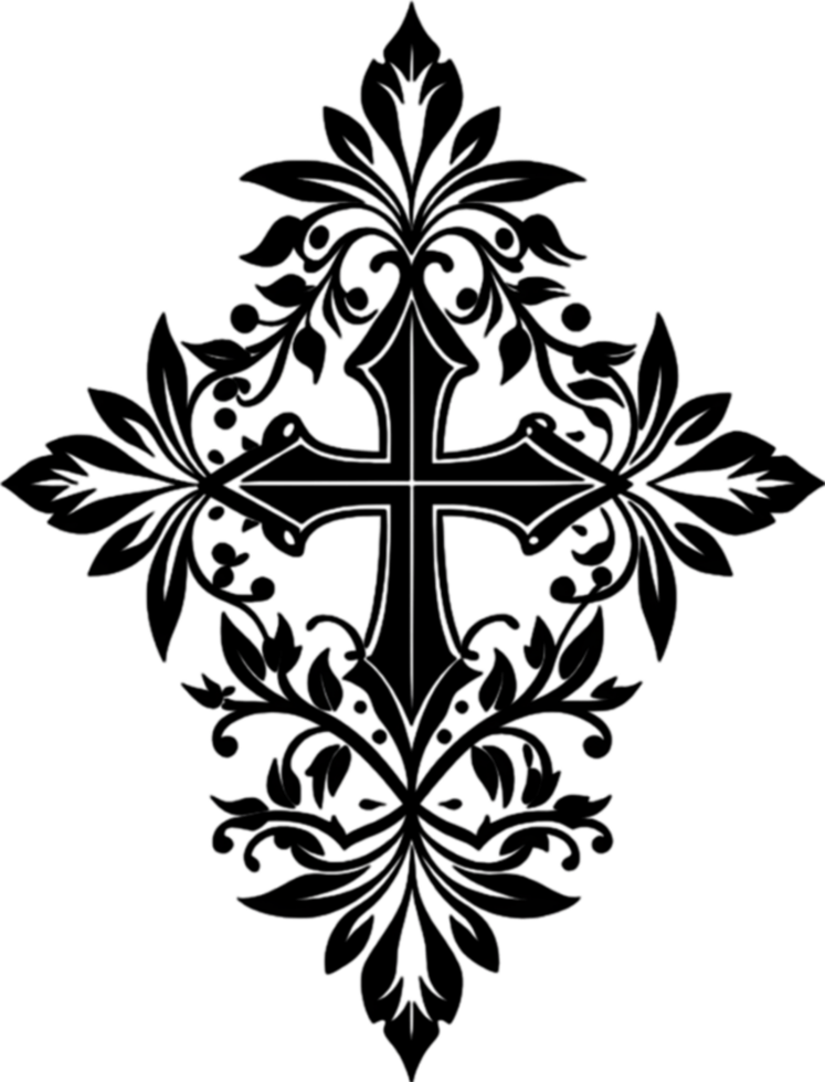 Mariner's Cross, Nautical Symbol of Faith Clipart. AI-generated. png