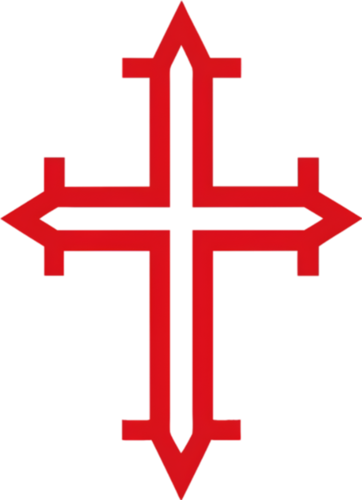 Ancient Christian Symbol, Saint Thomas Cross Clipart. AI-generated. png