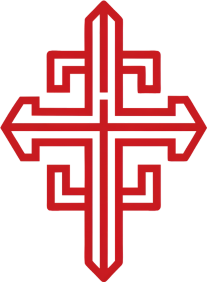Ancient Christian Symbol, Saint Thomas Cross Clipart. AI-generated. png