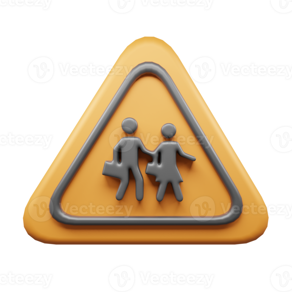 Traffic Sign And Symbol 3D Icon or Road sign 3d icon png