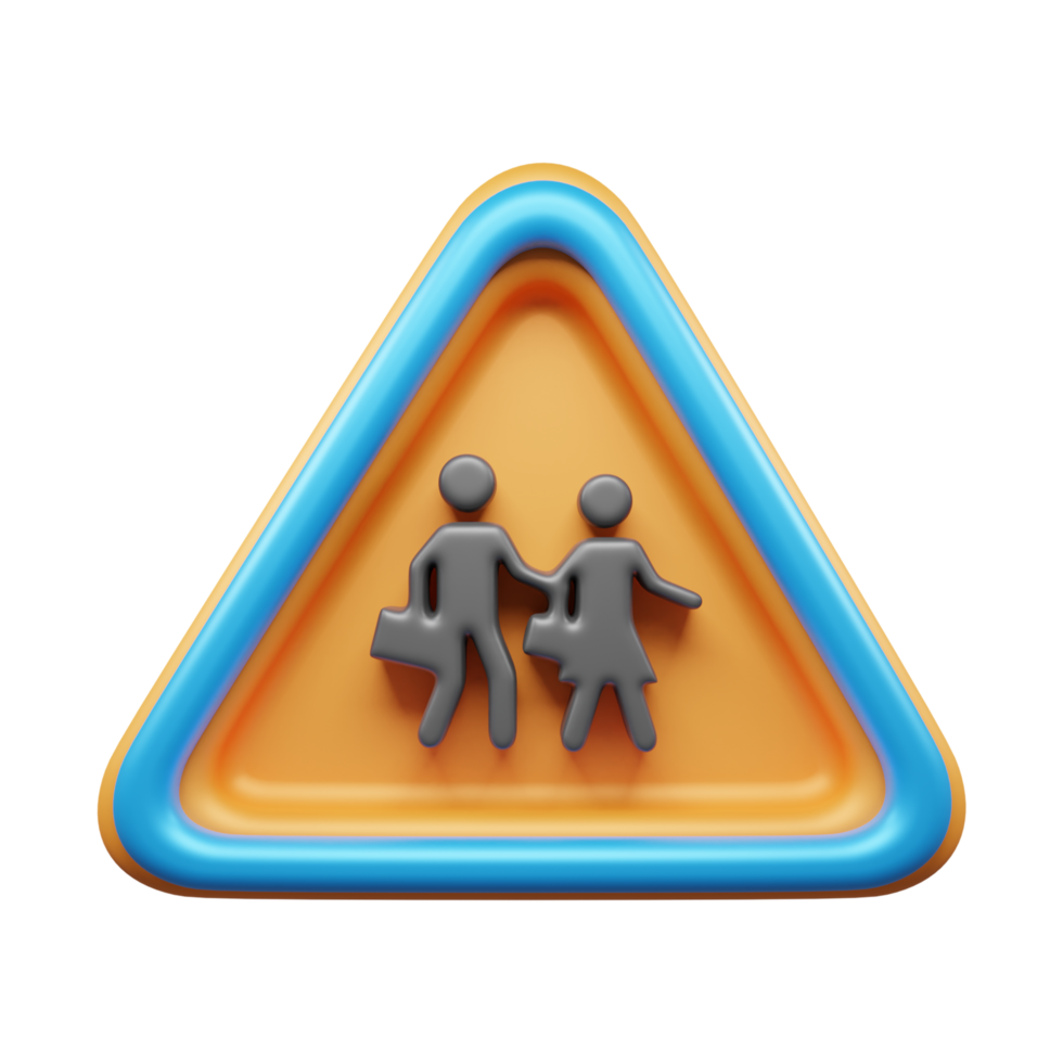 Traffic Sign And Symbol 3D Icon or Road sign 3d icon png
