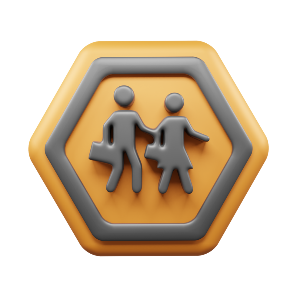 Traffic Sign And Symbol 3D Icon or Road sign 3d icon png