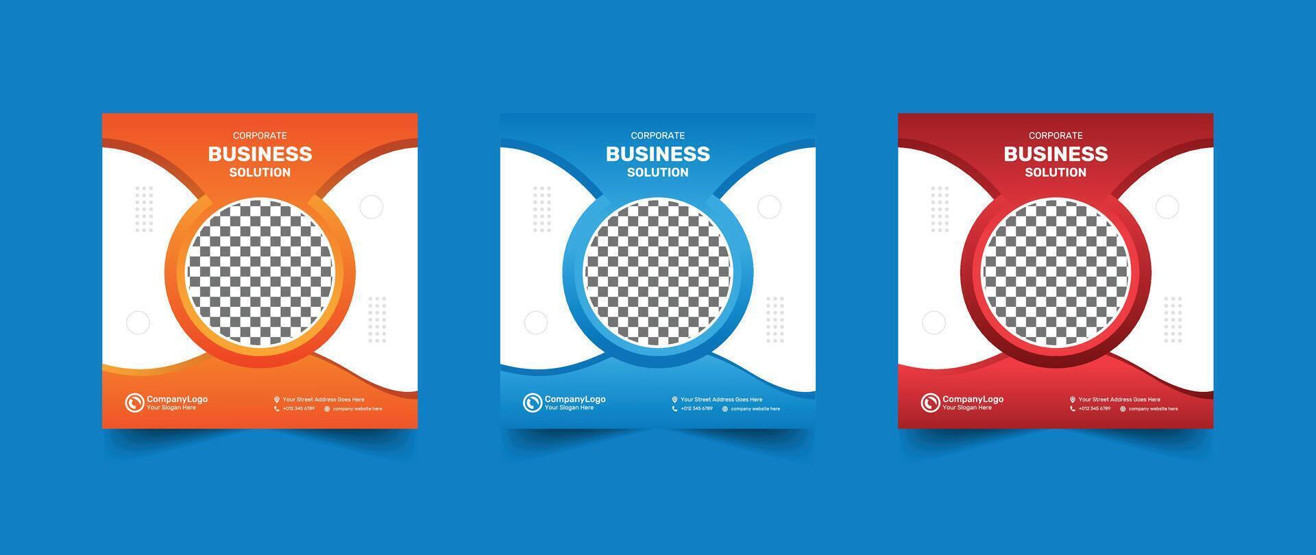 Modern business creative corporate social media post design template vector