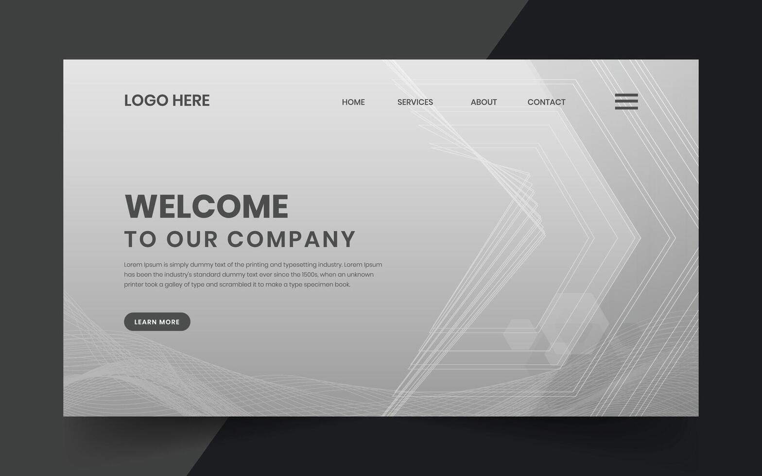 Modern technology abstract creative dynamin gradient wave line welcome banner background for website landing page hero banner design webpage header vector